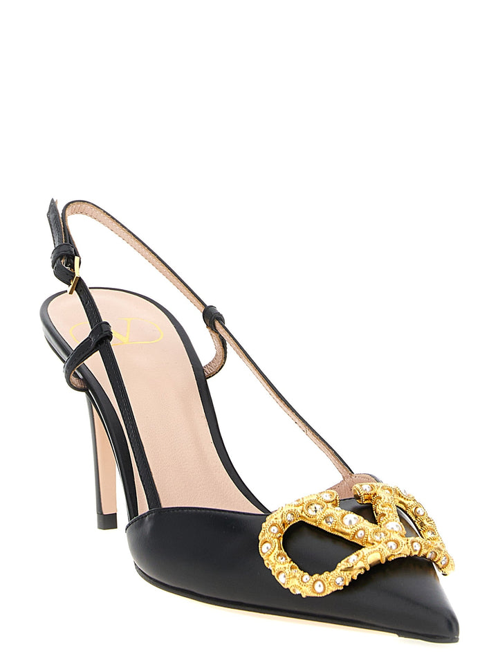 Women’s Valentino Garavani Black Calfskin High Heel Pumps