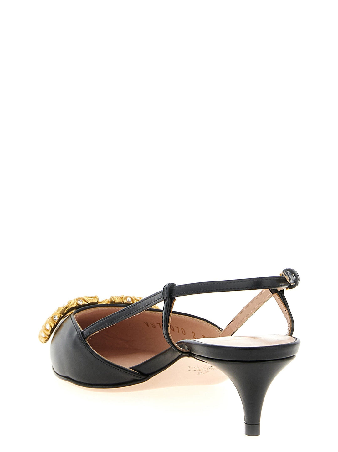 Women’s Valentino Garavani Black Calfskin Mid Heel Pumps