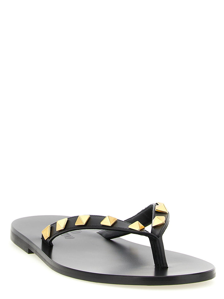 Women’s Valentino Garavani Black Calfskin Slides