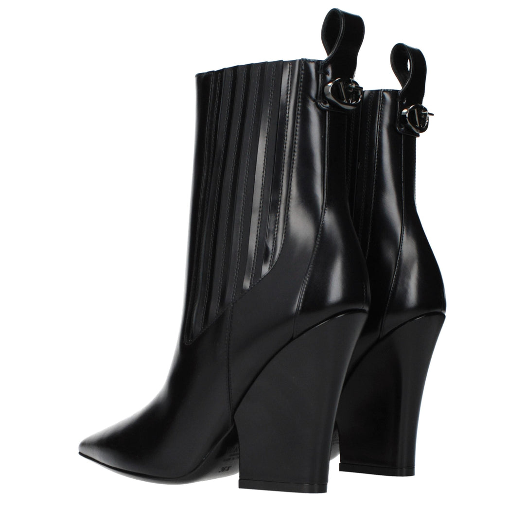 Women’s Valentino Garavani Black Leather Ankle Boots