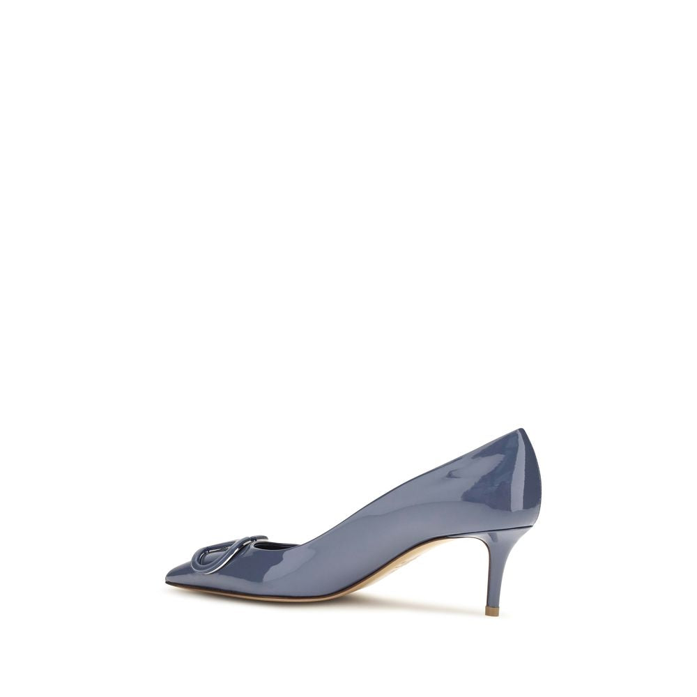 Women’s Valentino Garavani Blue Calf Leather Bos Taurus High Heel Pumps