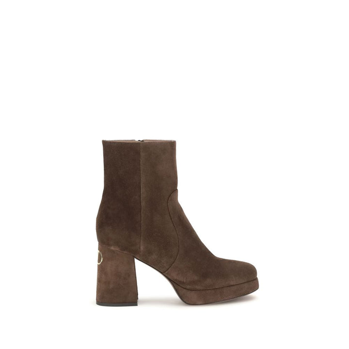 Women’s Valentino Garavani Brown Calf Leather Bos Taurus Ankle Boots