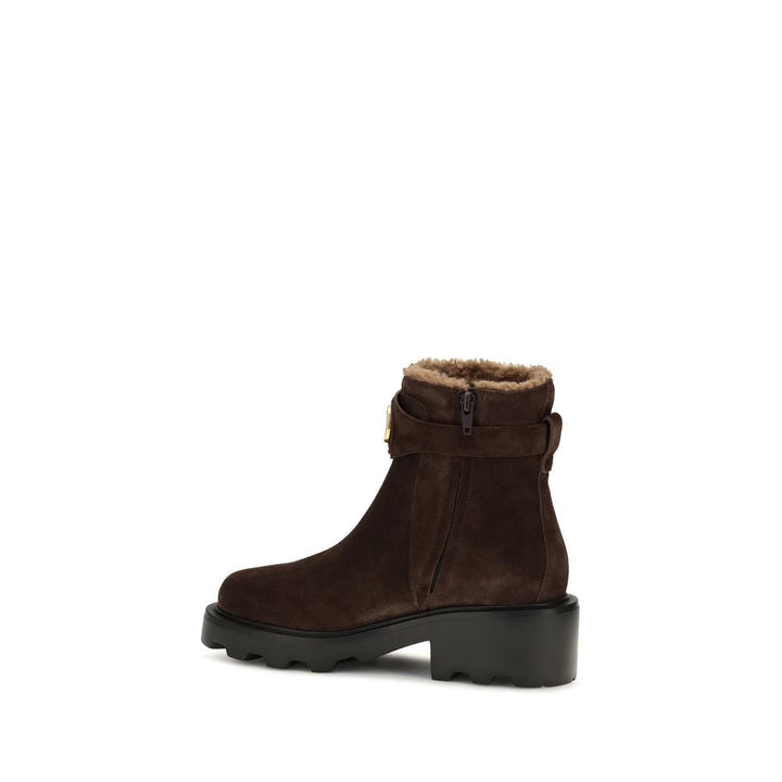 Women’s Valentino Garavani Brown Calf Leather Bos Taurus Ankle Boots