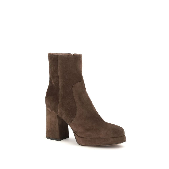 Women’s Valentino Garavani Brown Calf Leather Bos Taurus Ankle Boots