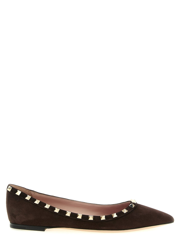 Women’s Valentino Garavani Brown Calfskin Ballet Flats