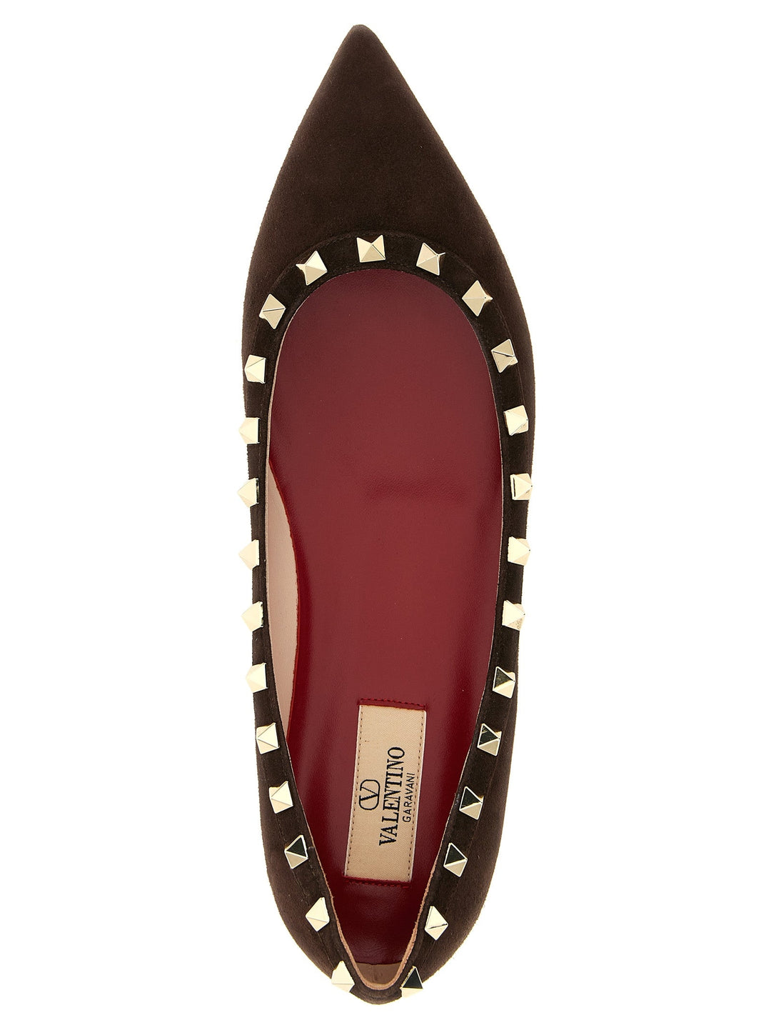 Women’s Valentino Garavani Brown Calfskin Ballet Flats