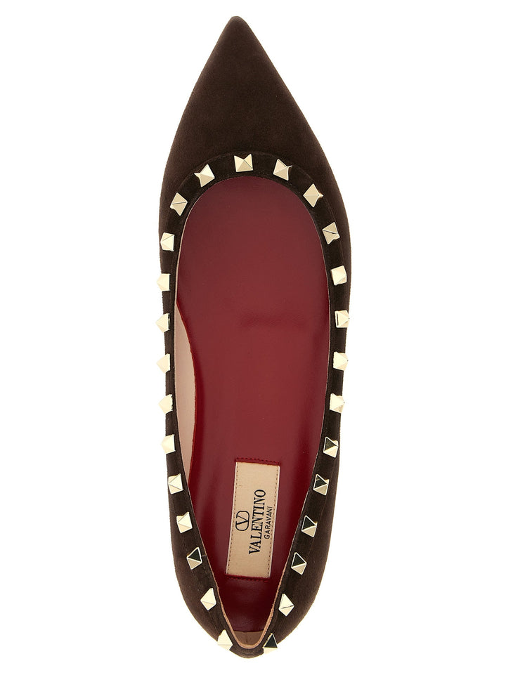 Women’s Valentino Garavani Brown Calfskin Ballet Flats