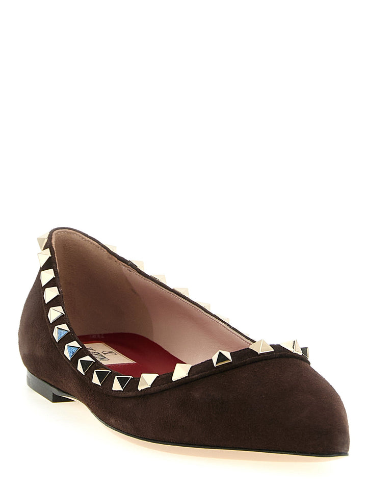 Women’s Valentino Garavani Brown Calfskin Ballet Flats