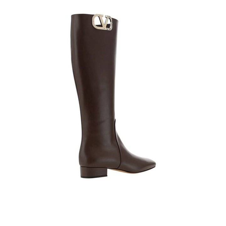 Women’s Valentino Garavani Brown Calfskin Flat Boots