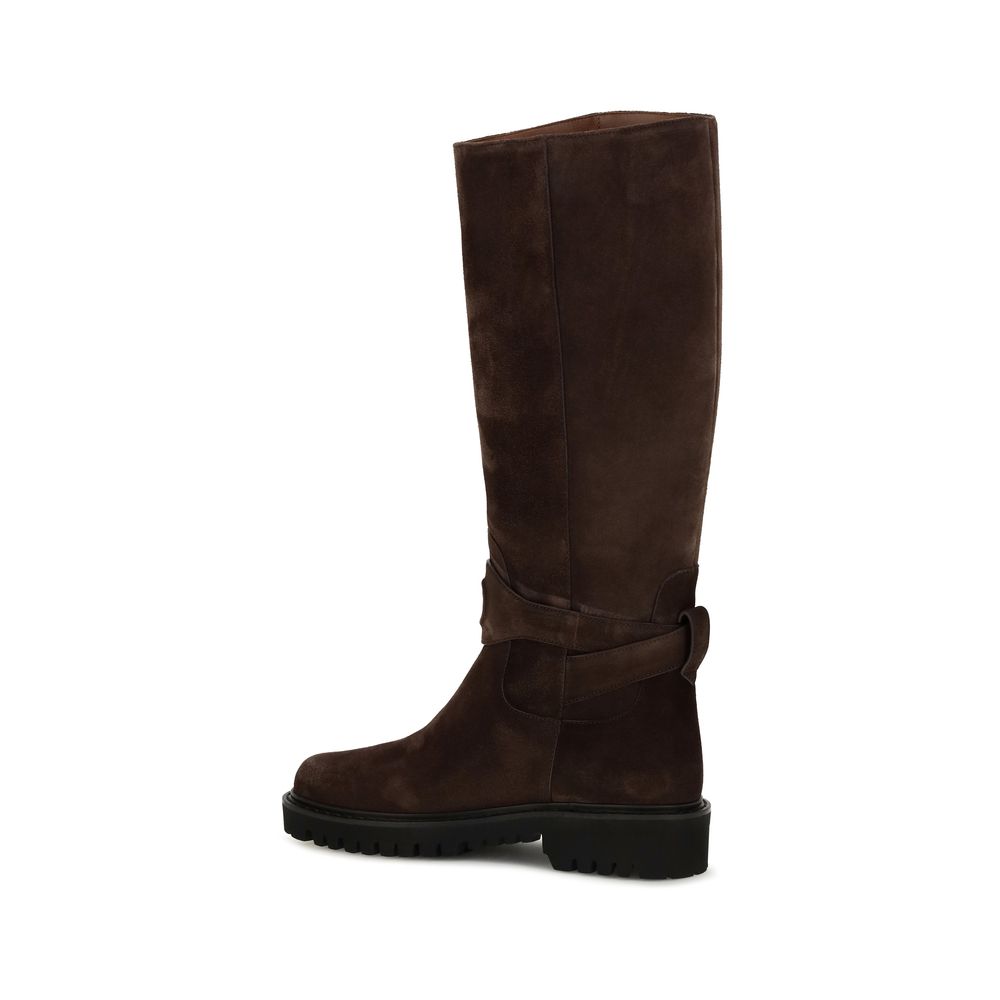 Women’s Valentino Garavani Brown Suede Leather Flat Boots