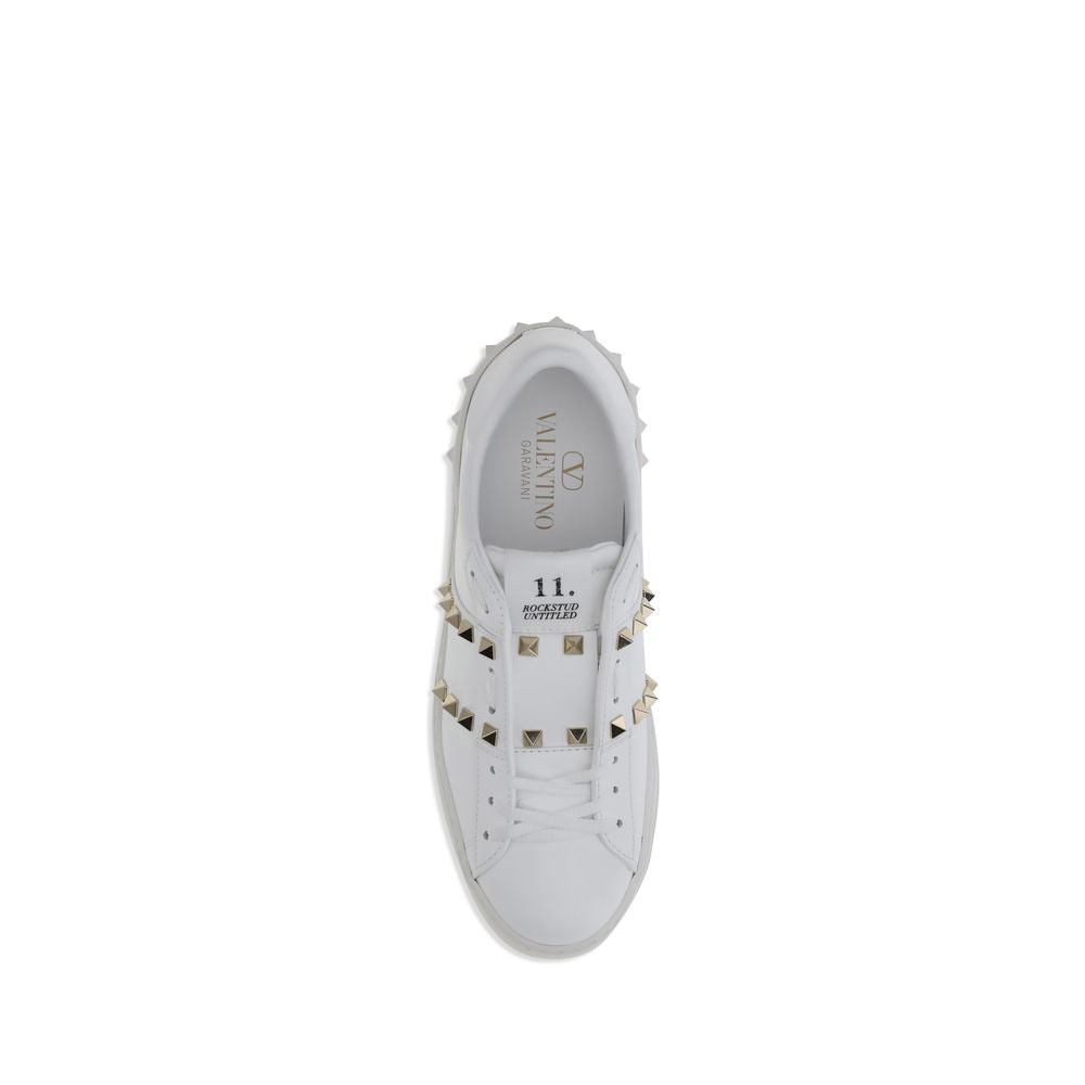 Women’s Valentino Garavani White Calf Leather Bos Taurus Sneakers