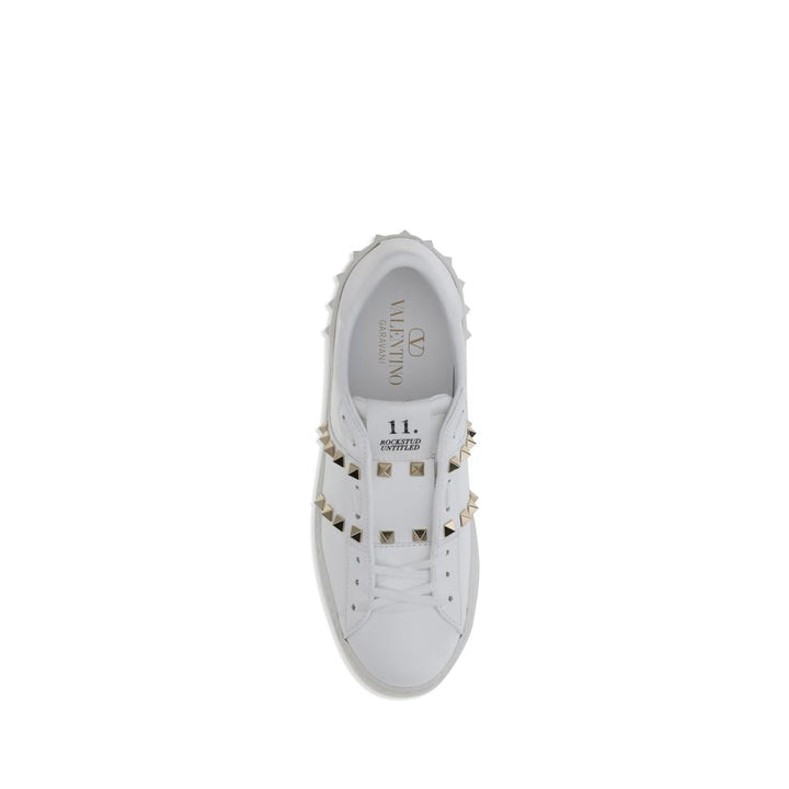 Women’s Valentino Garavani White Calf Leather Bos Taurus Sneakers