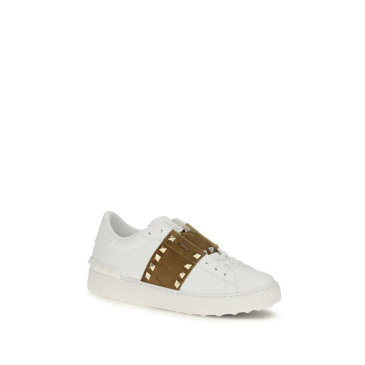Women’s Valentino Garavani White Calf Leather Bos Taurus Sneakers