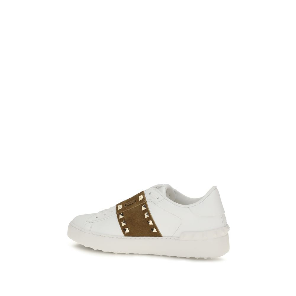 Women’s Valentino Garavani White Calf Leather Bos Taurus Sneakers