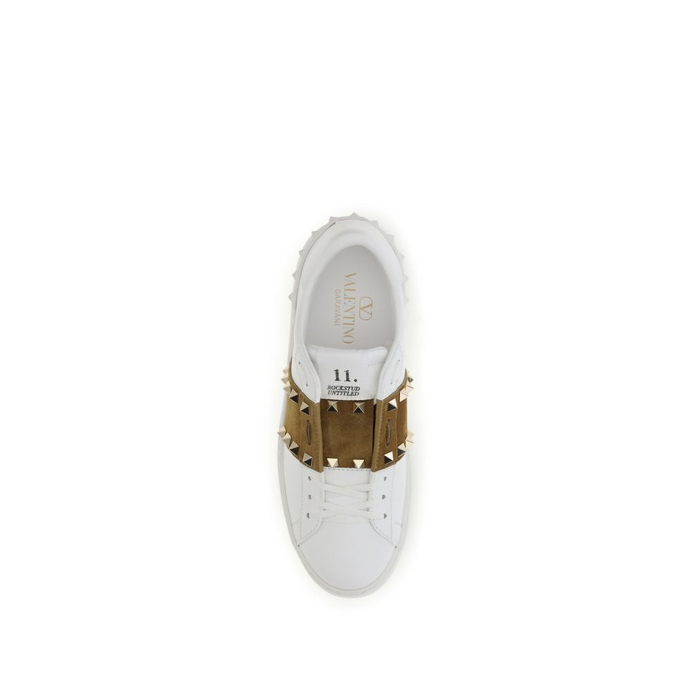 Women’s Valentino Garavani White Calf Leather Bos Taurus Sneakers