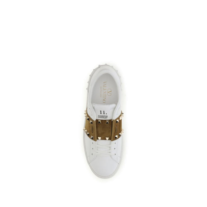 Women’s Valentino Garavani White Calf Leather Bos Taurus Sneakers