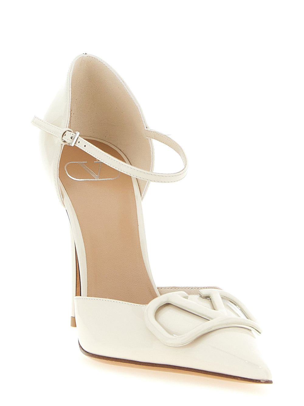 Women’s Valentino Garavani White Calfskin High Heel Pumps