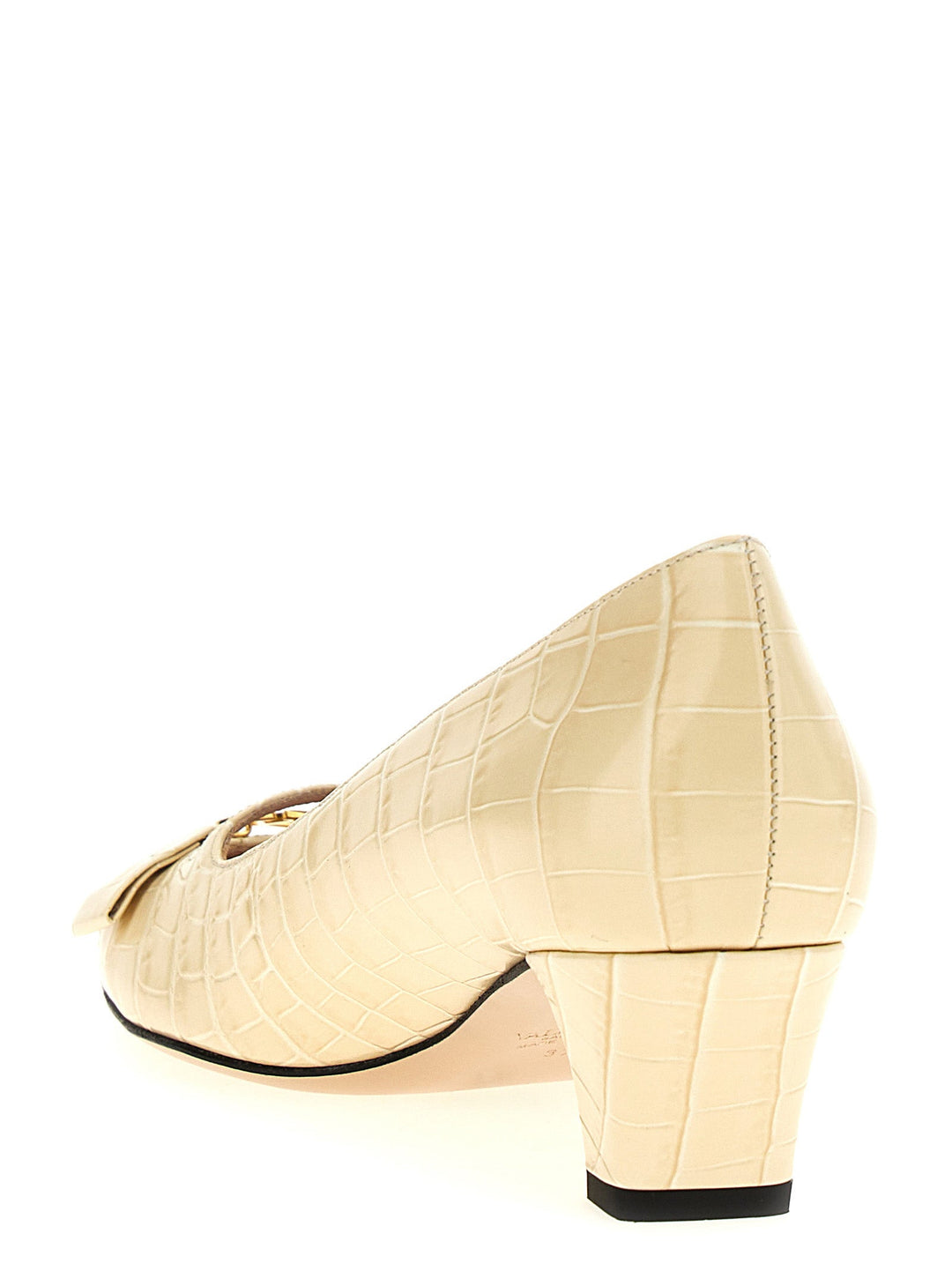 Women’s Valentino Garavani White Calfskin Mid Heel Pumps