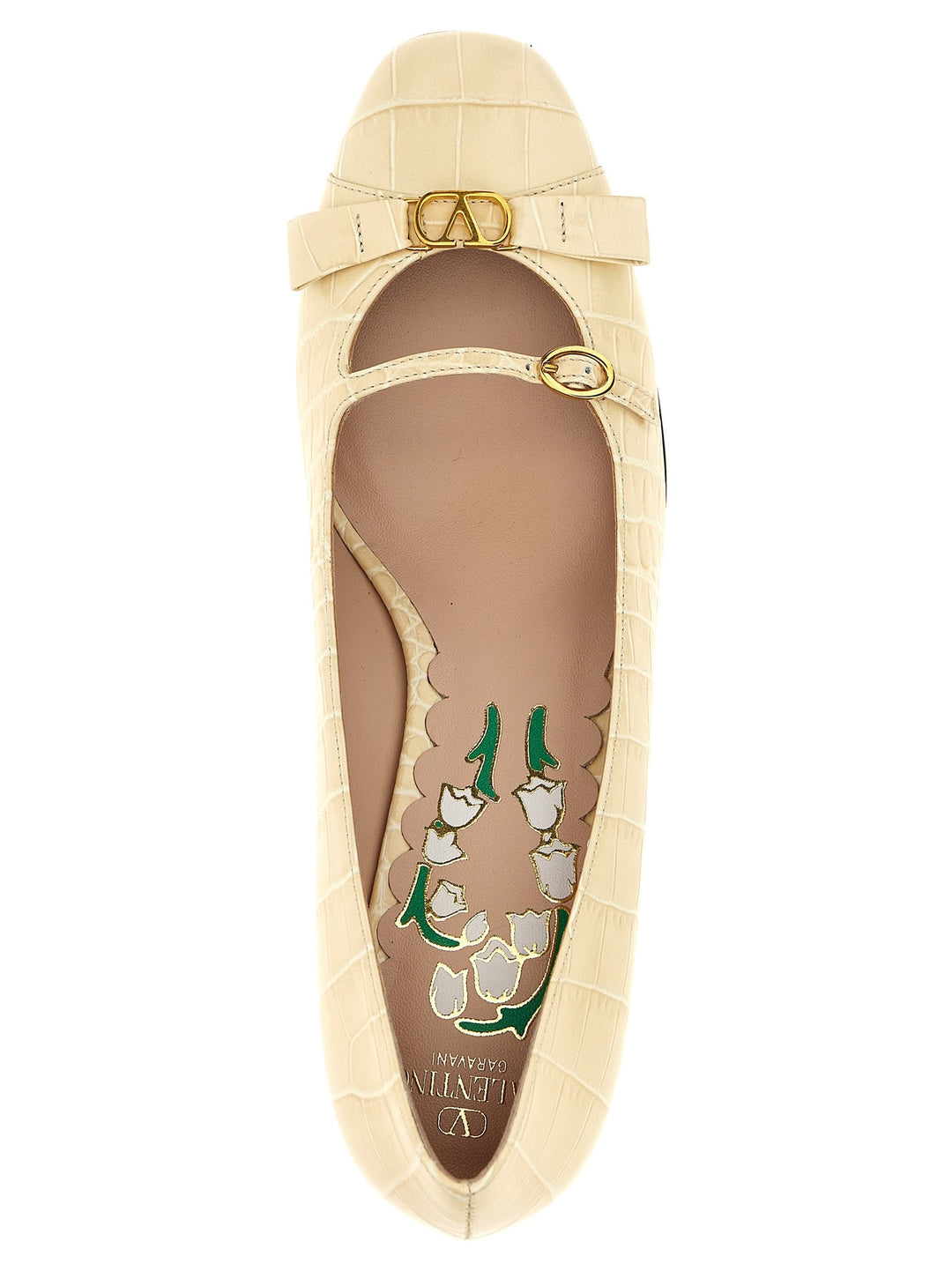 Women’s Valentino Garavani White Calfskin Mid Heel Pumps