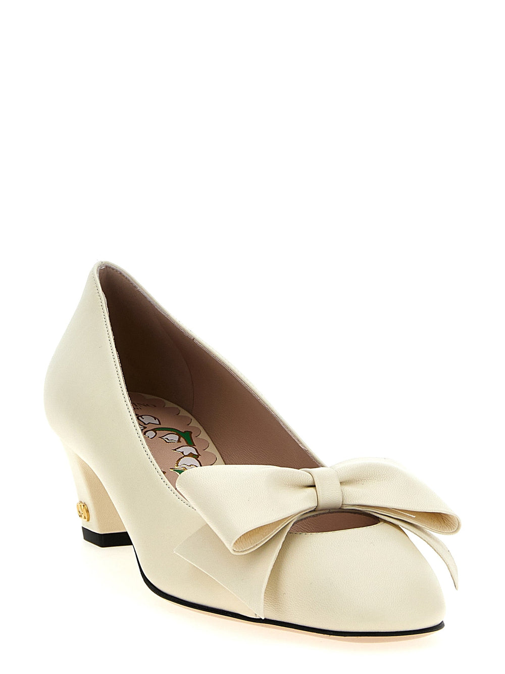 Women’s Valentino Garavani White Goatskin Mid Heel Pumps