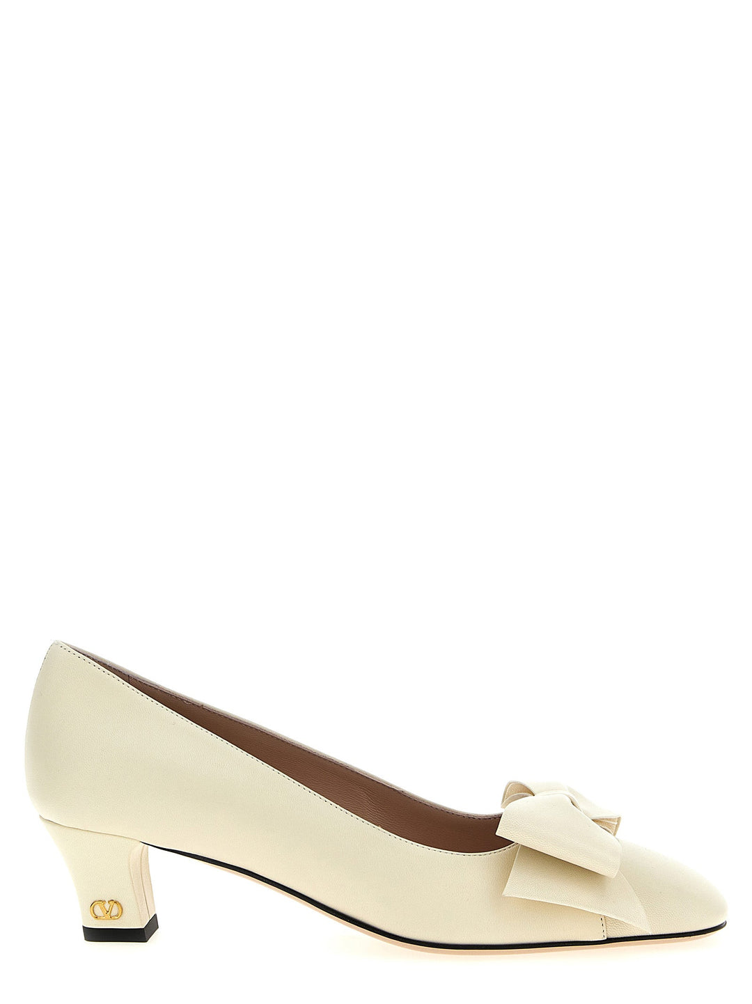 Women’s Valentino Garavani White Goatskin Mid Heel Pumps