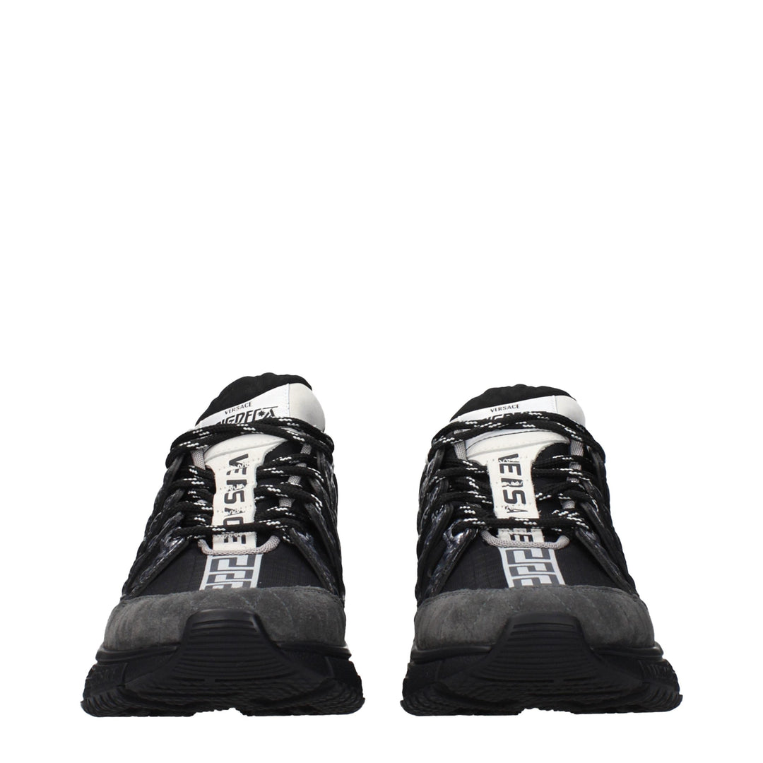 Versace Black Fabric Athletic Sneakers