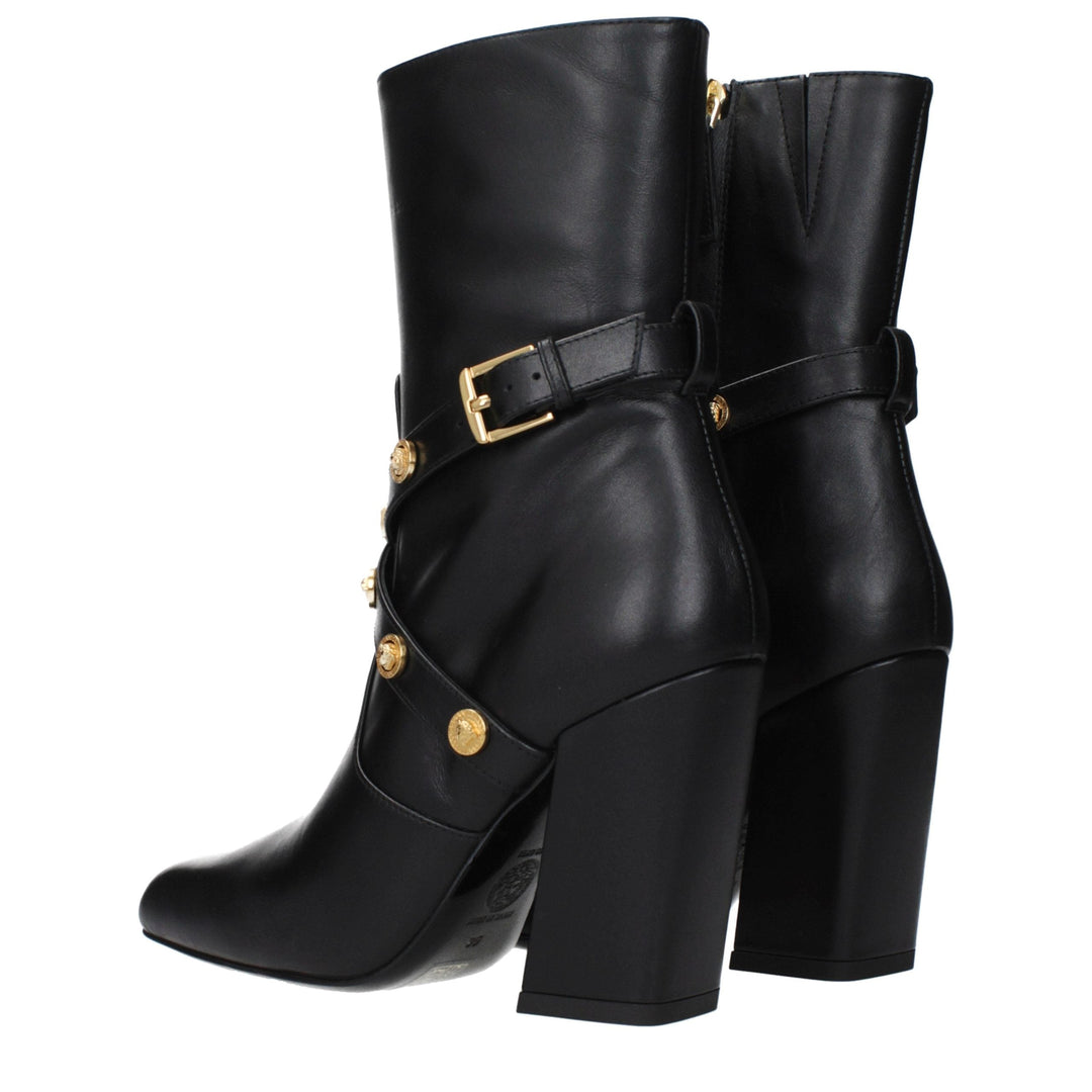 Women’s Versace Black Leather Ankle Boots