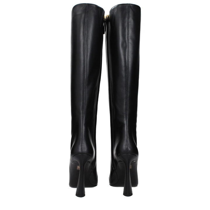 Women’s Versace Black Leather High Heel Boots