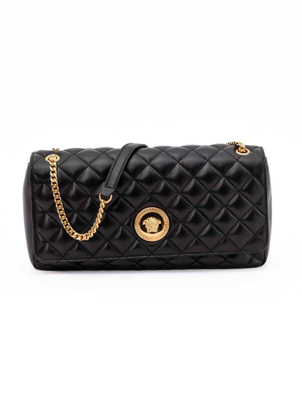 Women’s Versace Black Quilted Leather Shoulder Strap Bag
