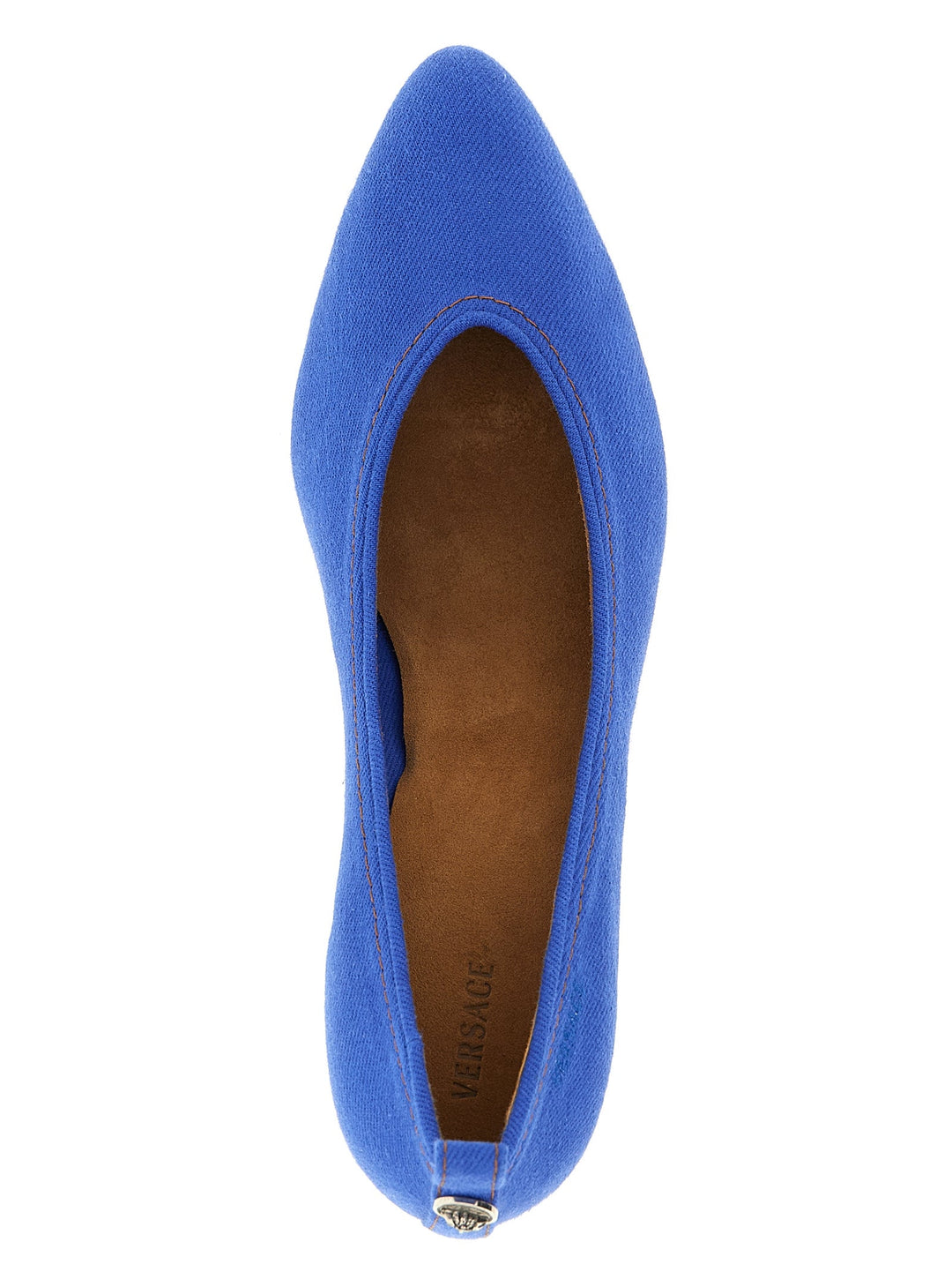 Women’s Versace Blue Cotton Mid Heel Pumps