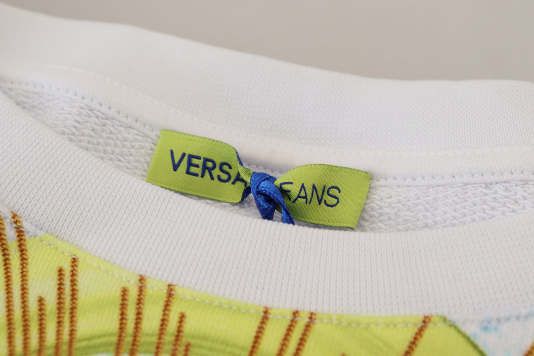 Women’s Versace Jeans White Graphic Print Long Sleeves Sweater