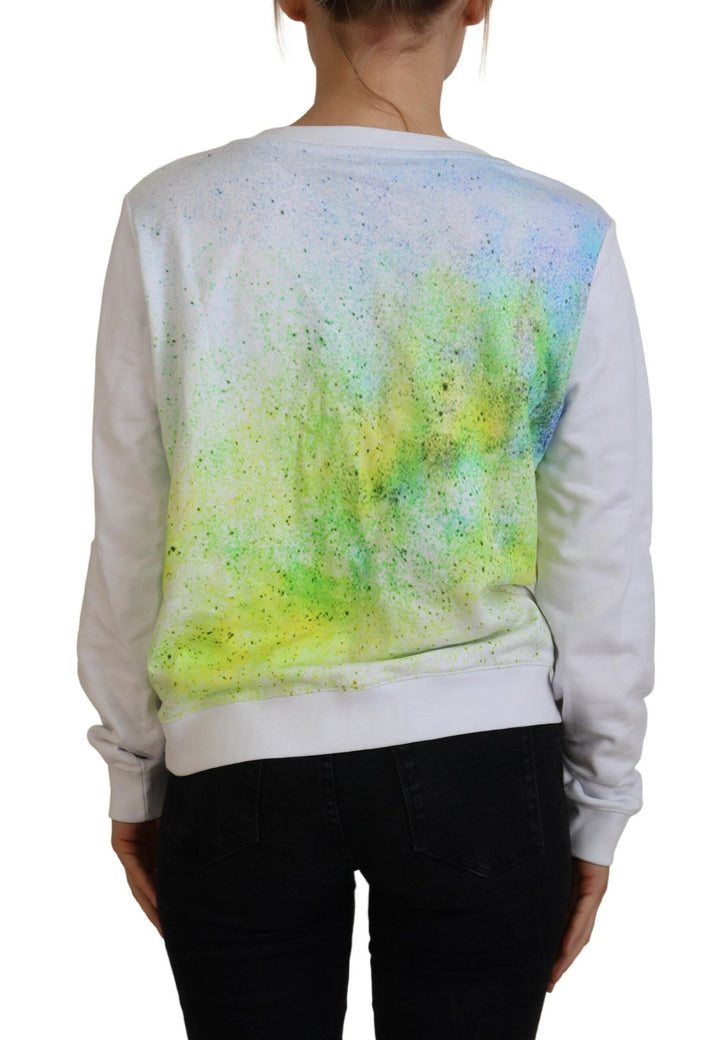 Women’s Versace Jeans White Graphic Print Long Sleeves Sweater