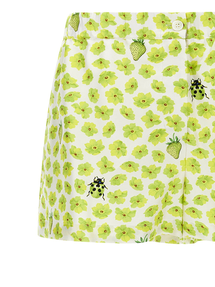 Women’s Versace Multicolor Silk Bermuda Shorts