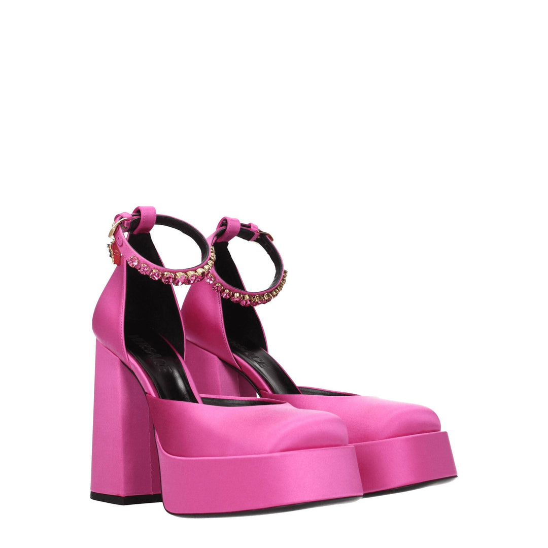 Women’s Versace Pink Satin Platform Pumps