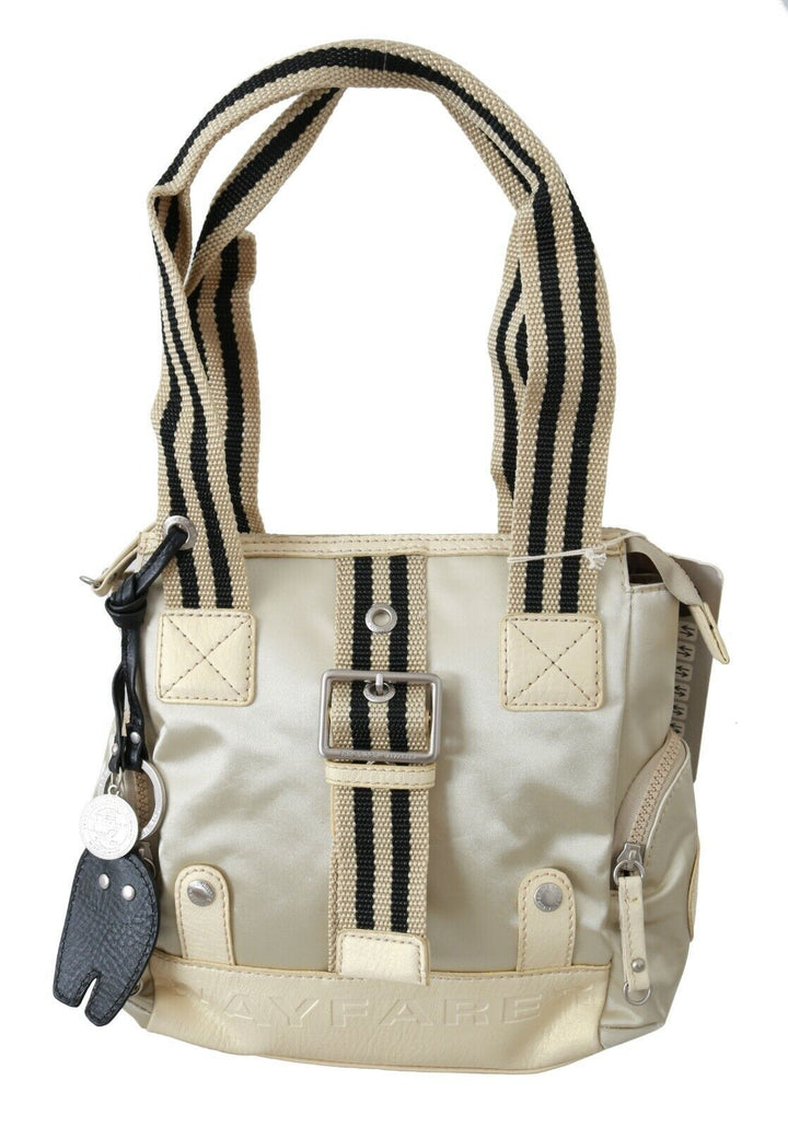 Women’s Wayfarer Beige Handbag Shoulder Tote Fabric Purse