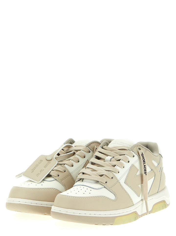 Off-White Beige Calfskin Low Top Sneakers