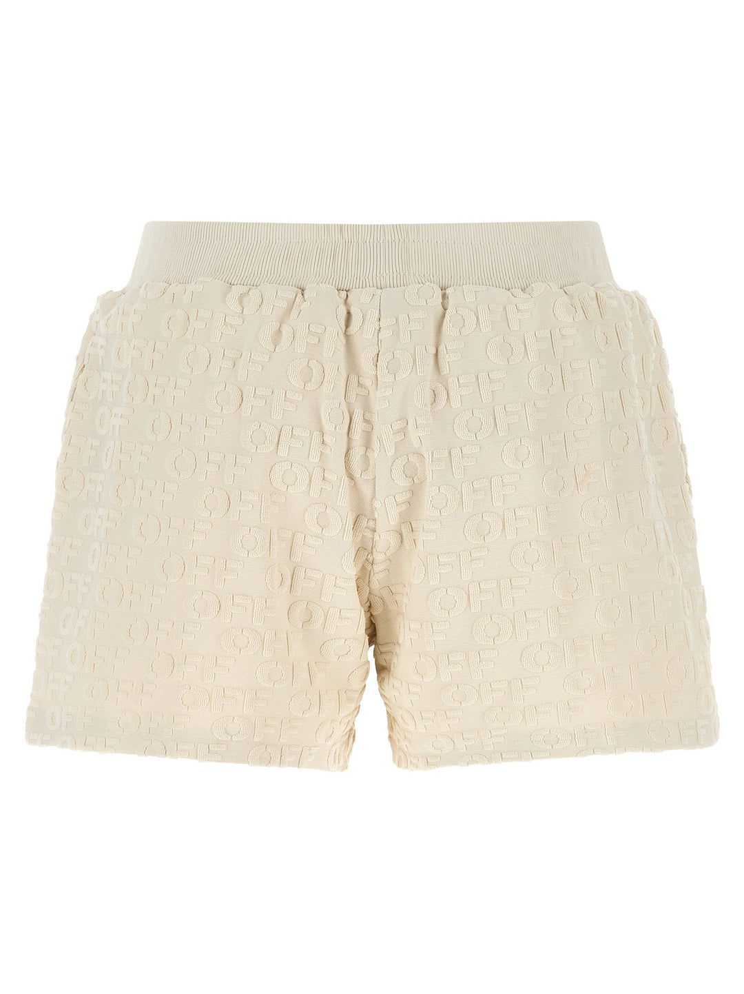 Off-White Beige Cotton Bermuda Shorts