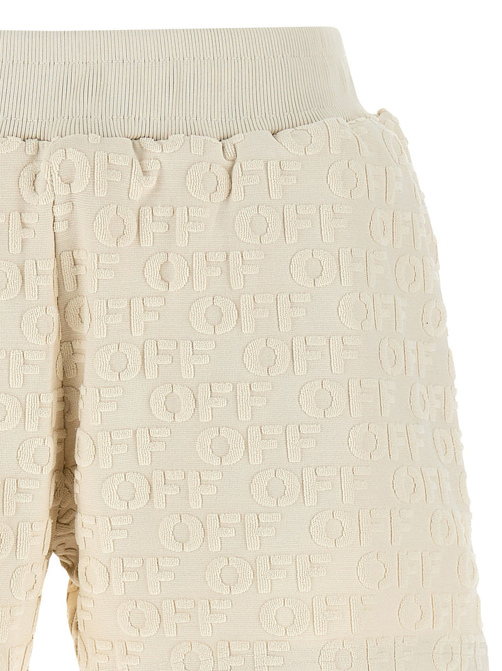 Off-White Beige Cotton Bermuda Shorts