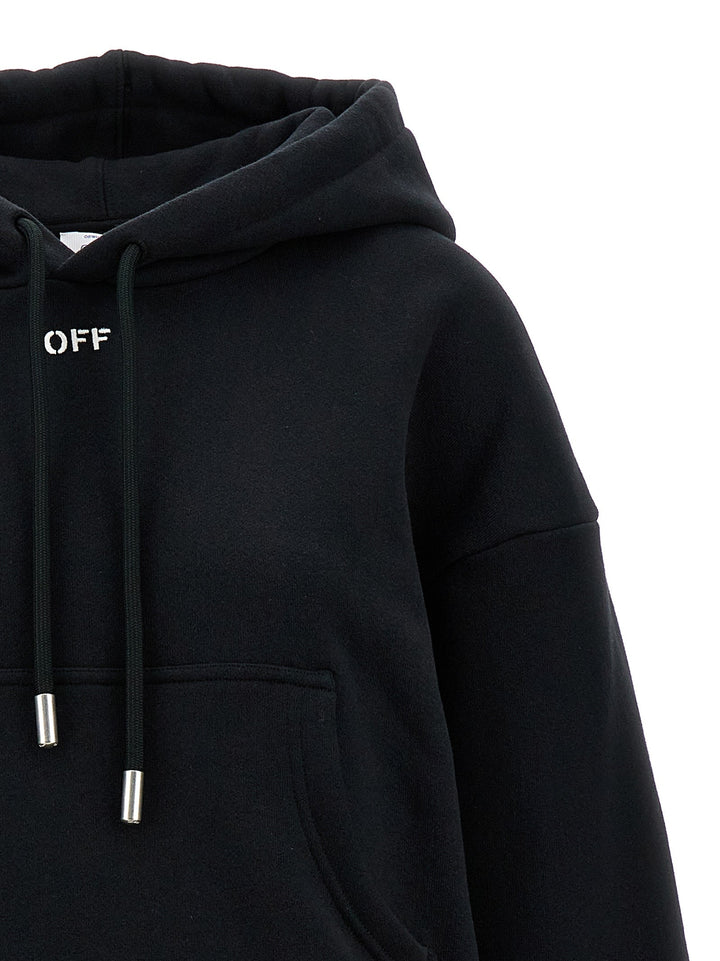 Women’s Off-white Black Cotton Hoodie