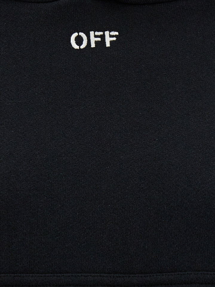 Women’s Off-white Black Cotton Hoodie