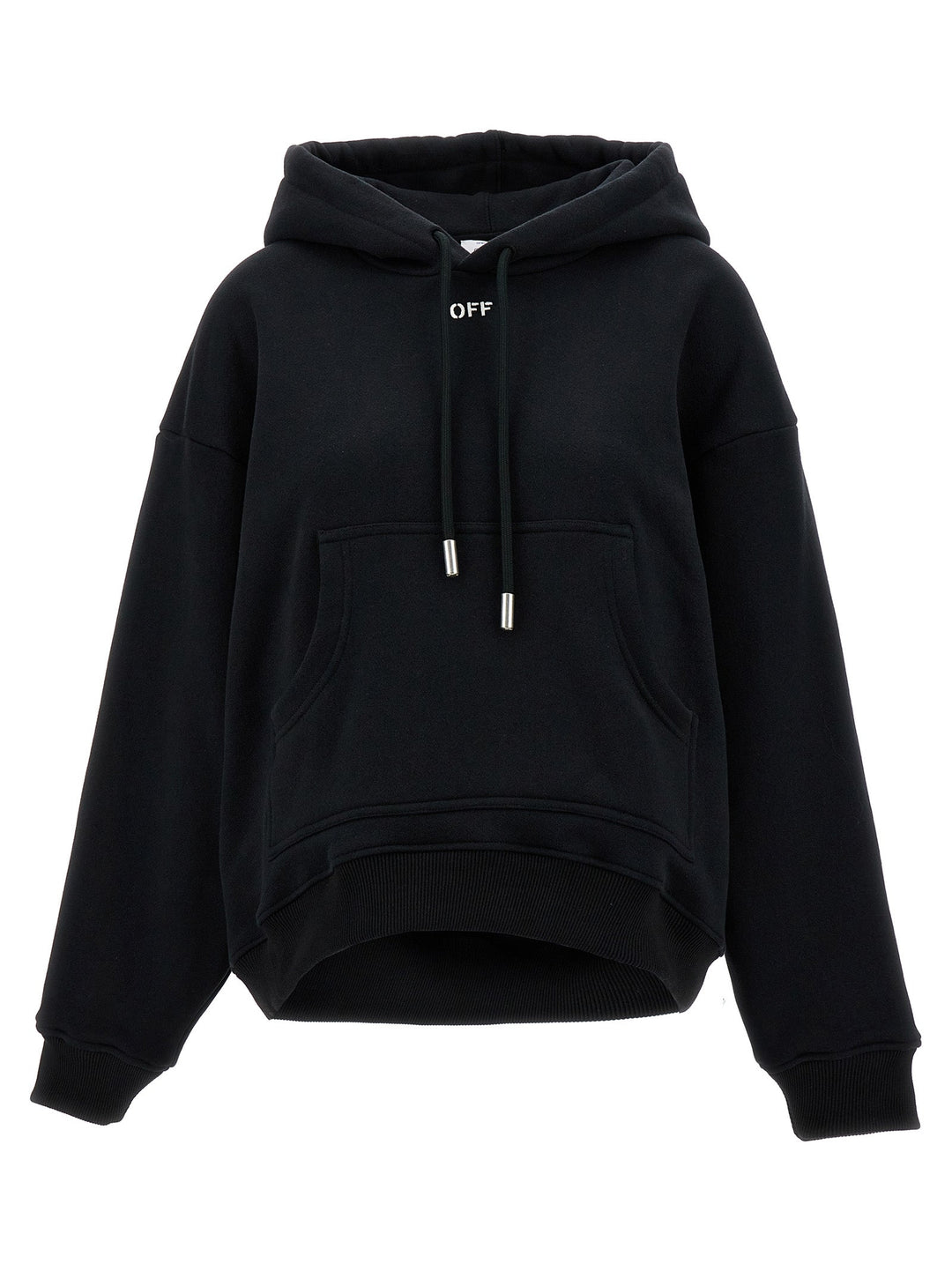 Women’s Off-white Black Cotton Hoodie