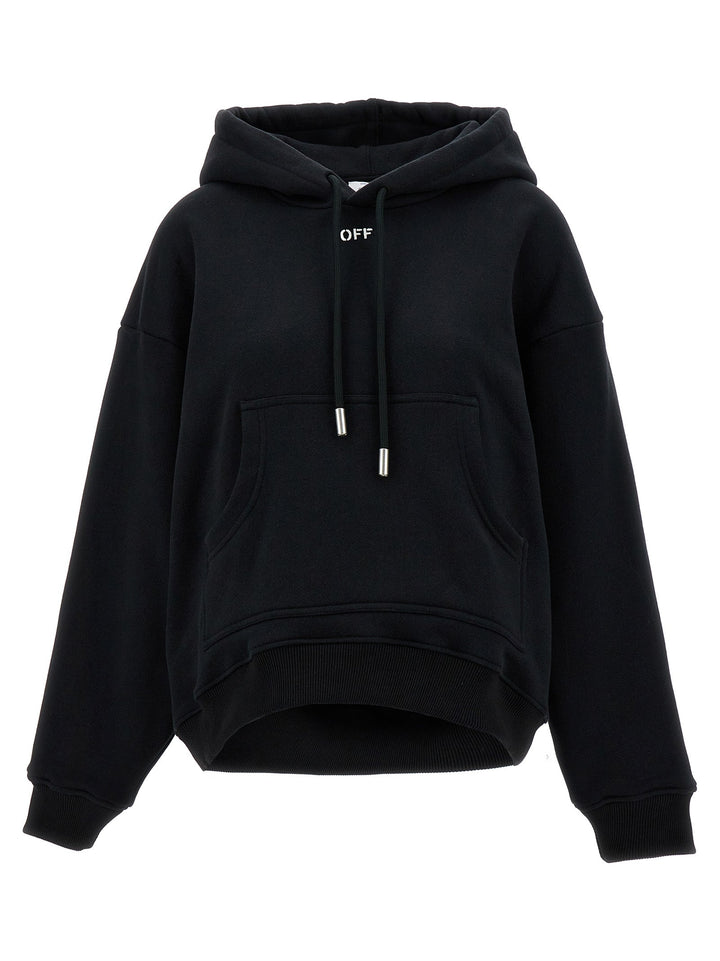 Women’s Off-white Black Cotton Hoodie
