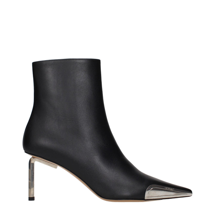 Women’s Off-white Black Leather Ankle Boots