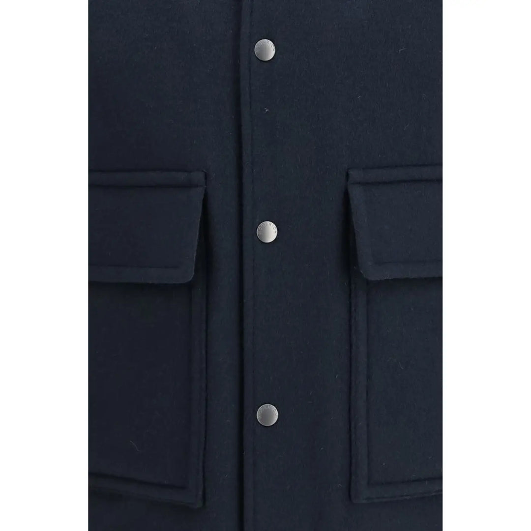 Woolrich Blue Wool Oves Aries Bomber