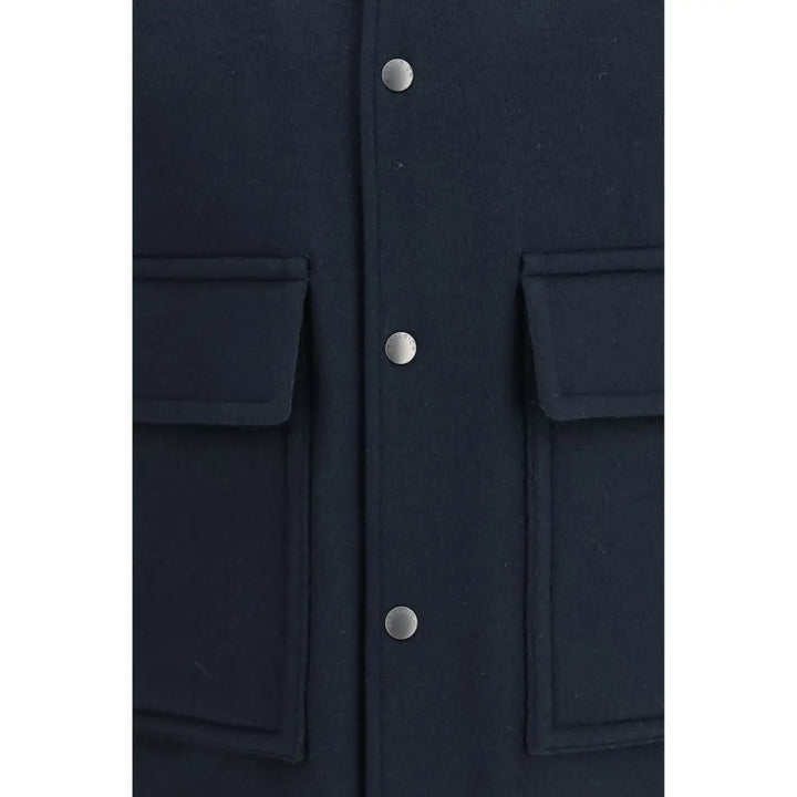Woolrich Blue Wool Oves Aries Bomber