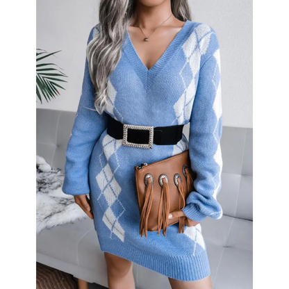 Elevate Your Style with the Ribbed Trim Sweater Dress Clothing Tops Trendsi