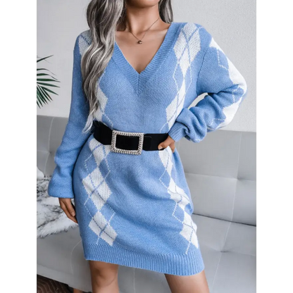 Elevate Your Style with the Ribbed Trim Sweater Dress Clothing Tops Trendsi