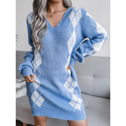 Elevate Your Style with the Ribbed Trim Sweater Dress Clothing Tops Trendsi