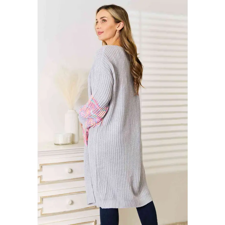 Trendy Fringe Sleeve Dropped Shoulder Cardigan Clothing Tops Trendsi