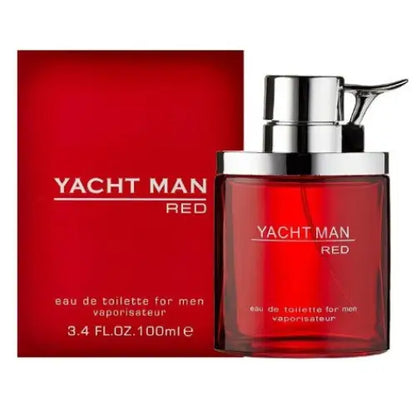 Unleash Adventure with Yacht Man Red: A Bold Blend of Black Pepper and Spice Men’s Cologne Myrurgia